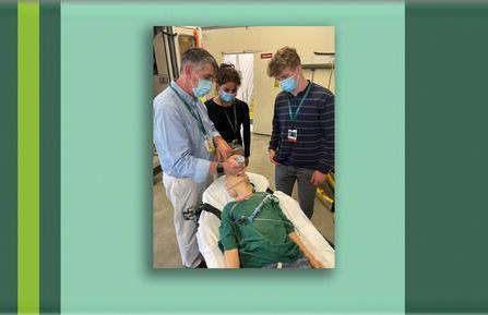 A member of Dartmouth Health’s Advanced Response Team (DHART) demonstrates endotracheal intubation to trainees of Dartmouth Health’s Workforce Readiness Institute.